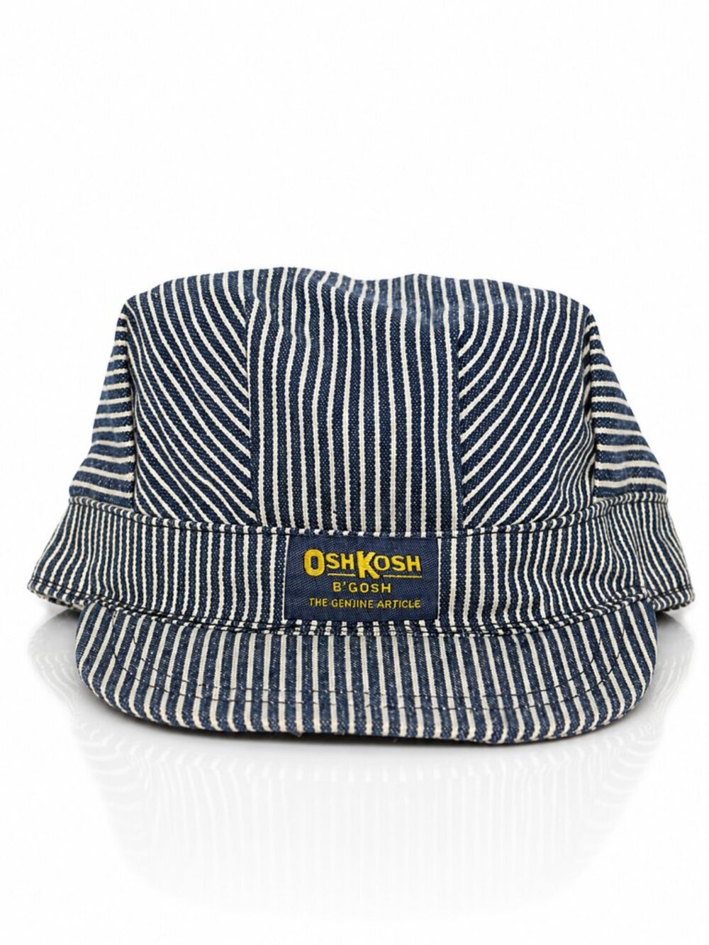 Vintage Boys OSHKOSH B'Gosh Hickory Stripe Train Conductor Cap Hat Blue